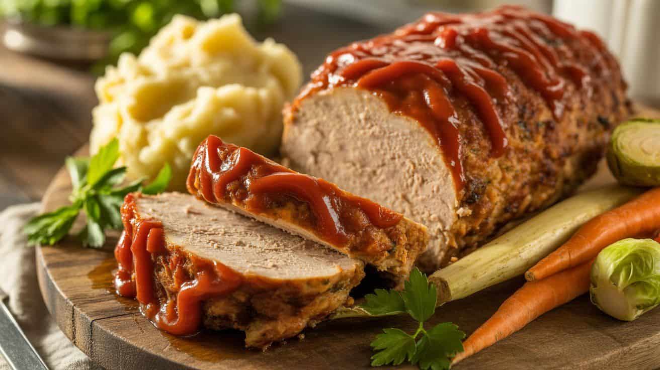 Moist & Juicy Chicken Meatloaf Recipe with Glaze