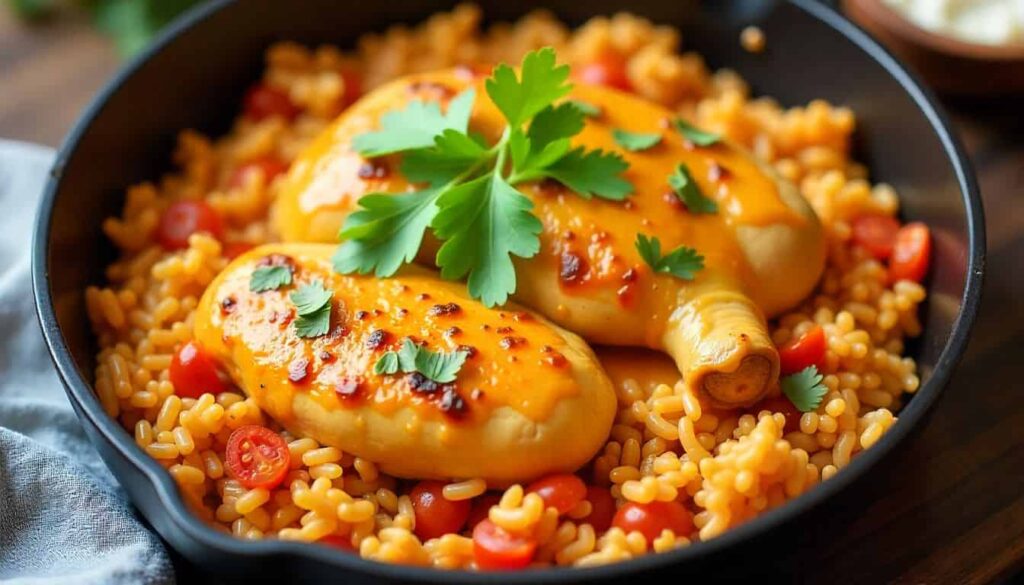 One-pan chicken and Rotel rice skillet