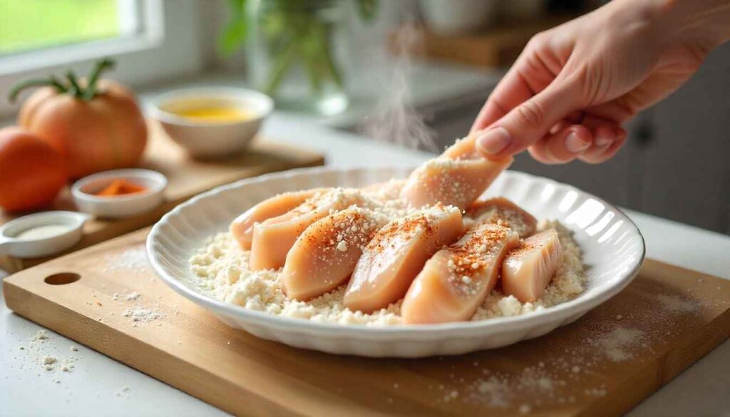 “Assembling a chicken snack wrap with crispy chicken, shredded lettuce, cheese, and creamy ranch sauce.”