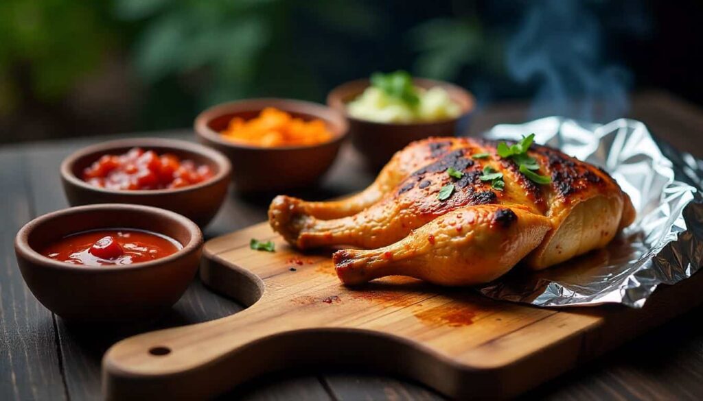 Different BBQ chicken spray recipe variations for grilling BBQ chicken resting after grilling for maximum juiciness