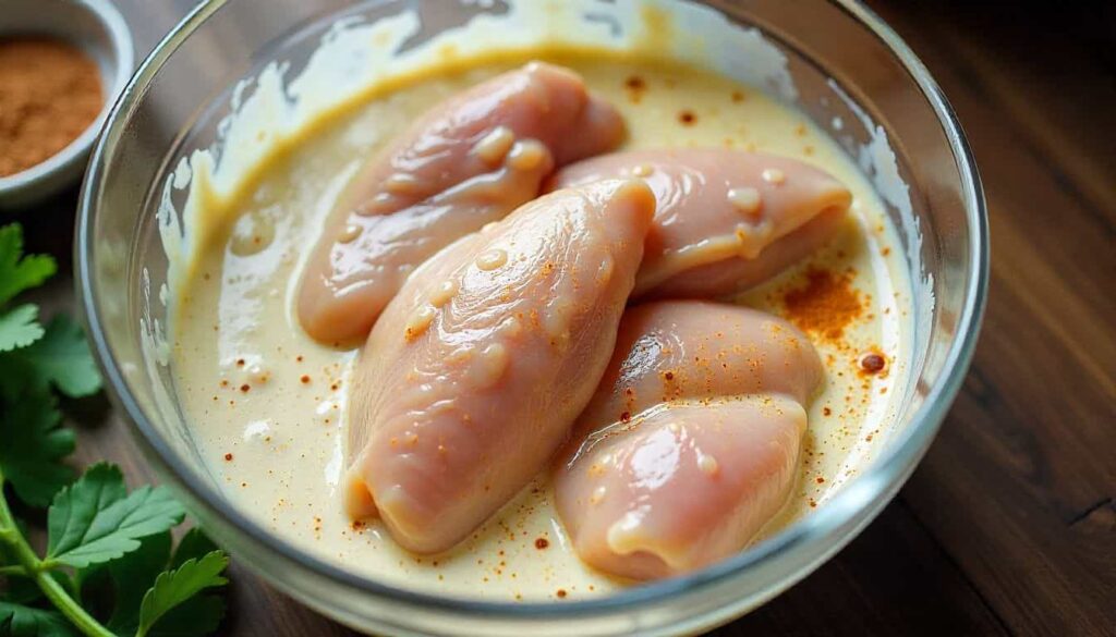Chicken marinated in yogurt and spices for chicken yogurt recipe