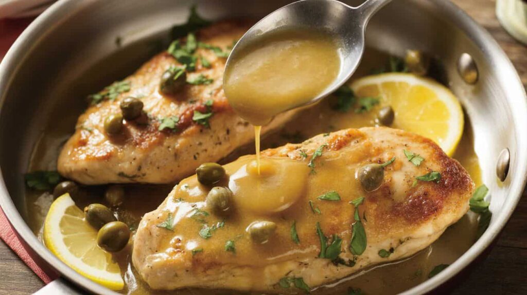 Lemon butter caper sauce for Chicken Piccata California Pizza Kitchen recipe