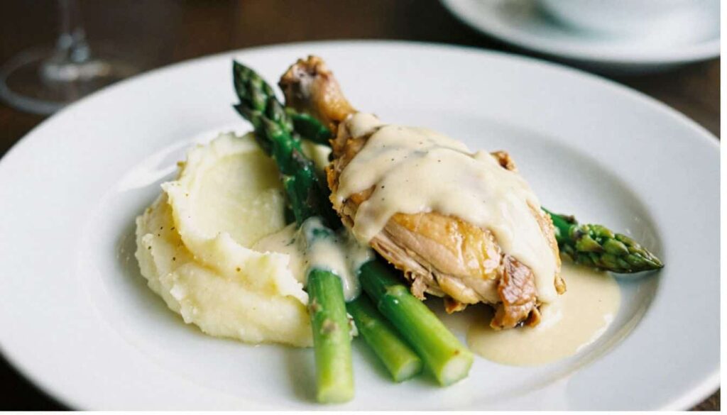 Creamy basil parmesan sauce being prepared for Chicken Rosa Maria recipe